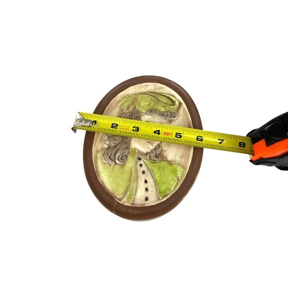 Vintage W. Watters Ceramic Wall Plaque Girl Portrait Signed "Irene" 6" - Picture 6 of 7